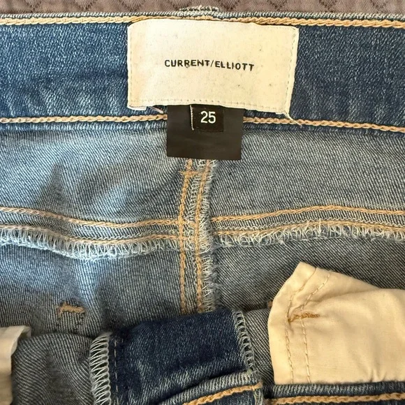 Current/Elliott Women's Distressed Blue Skinny Jeans - Picture 7 of 10